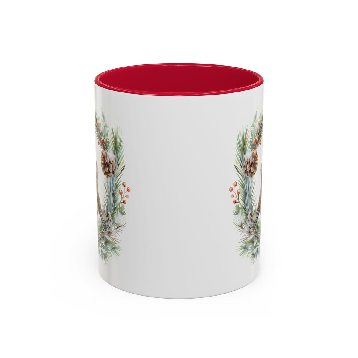 Winter Wren in Evergreen Wreath Mug (11/15oz)
