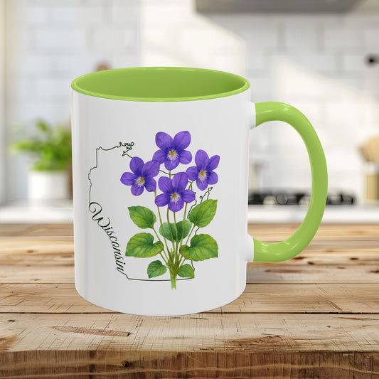 Wisconsin State Flower Mug — Wood Violet (11/15oz)