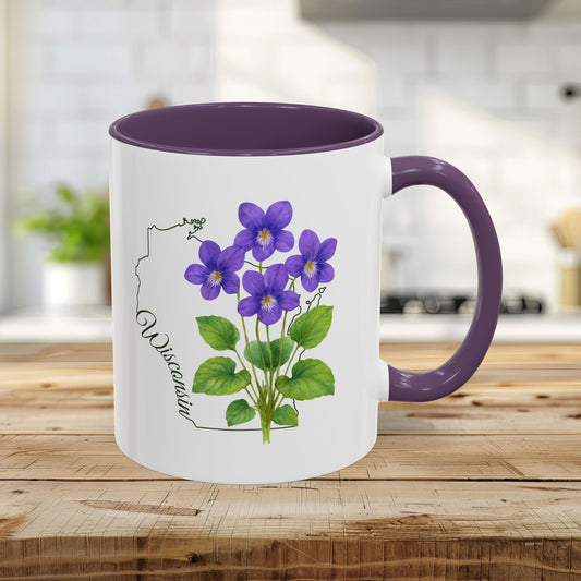 Wisconsin State Flower Mug — Wood Violet (11/15oz)