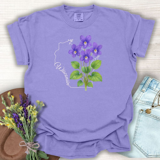 Wisconsin State Flower T-Shirt — Wood Violet