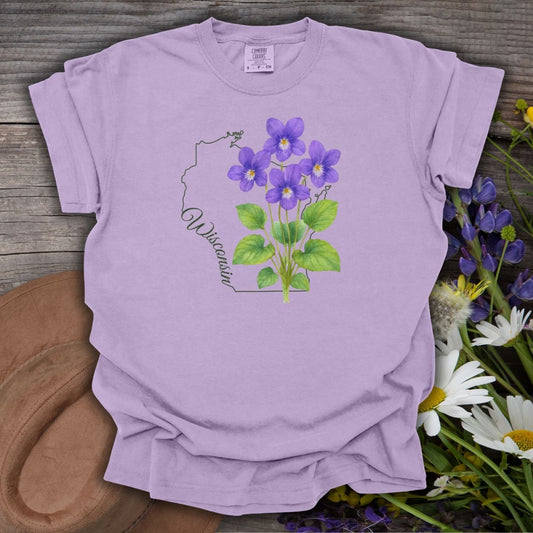 Wisconsin State Flower T-Shirt — Wood Violet