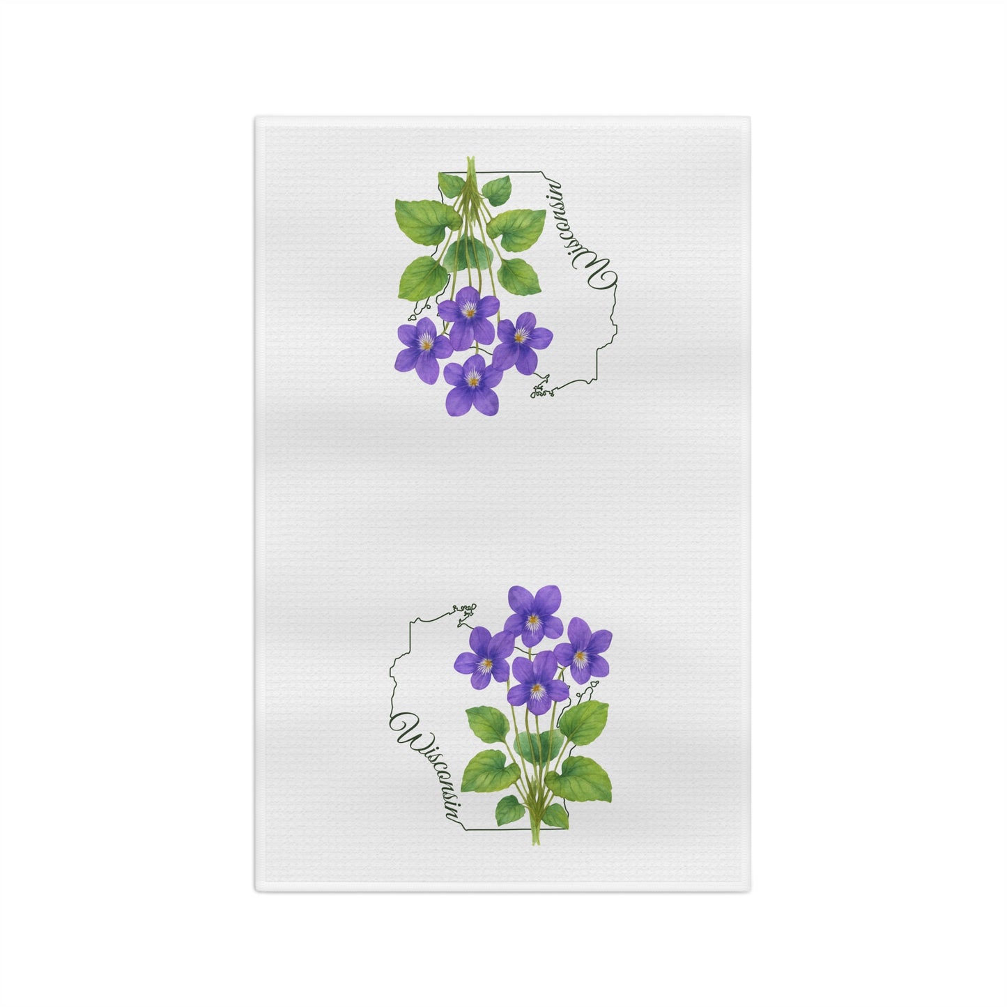 Wisconsin State Flower Tea Towel - Wood Violet