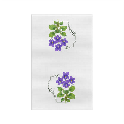 Wisconsin State Flower Tea Towel - Wood Violet
