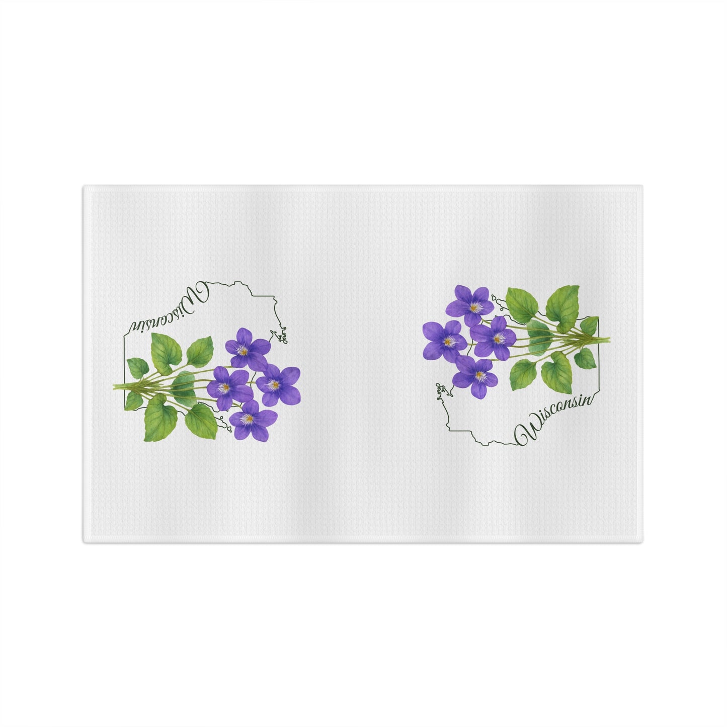 Wisconsin State Flower Tea Towel - Wood Violet