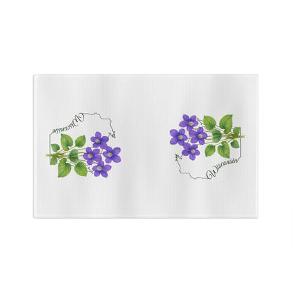 Wisconsin State Flower Tea Towel - Wood Violet