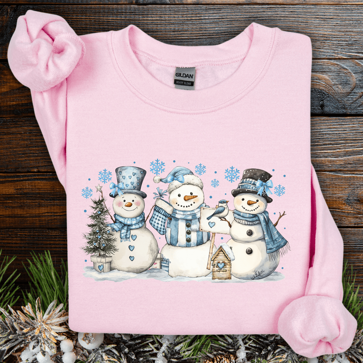 Woodland Snowmen and Birds Sweatshirt