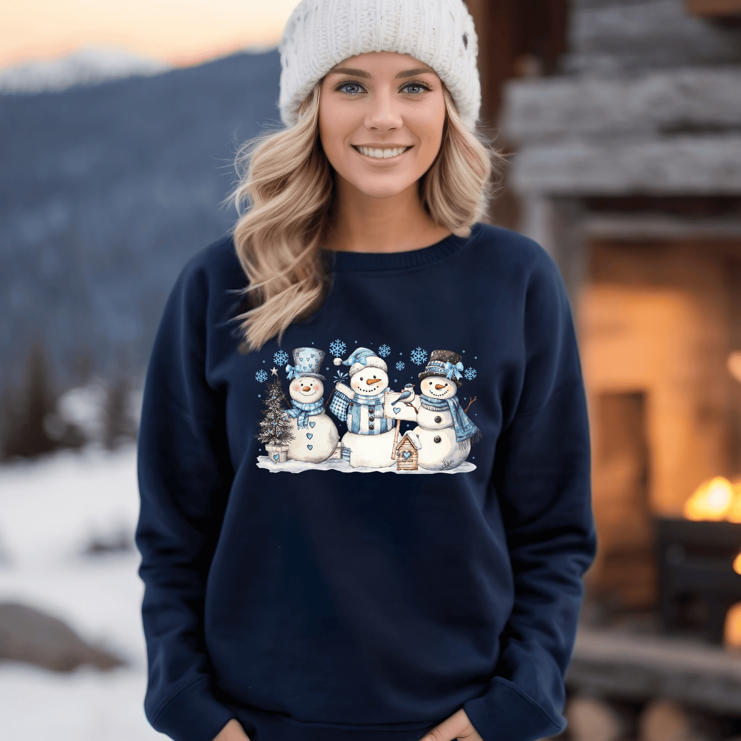 Woodland Snowmen and Birds Sweatshirt