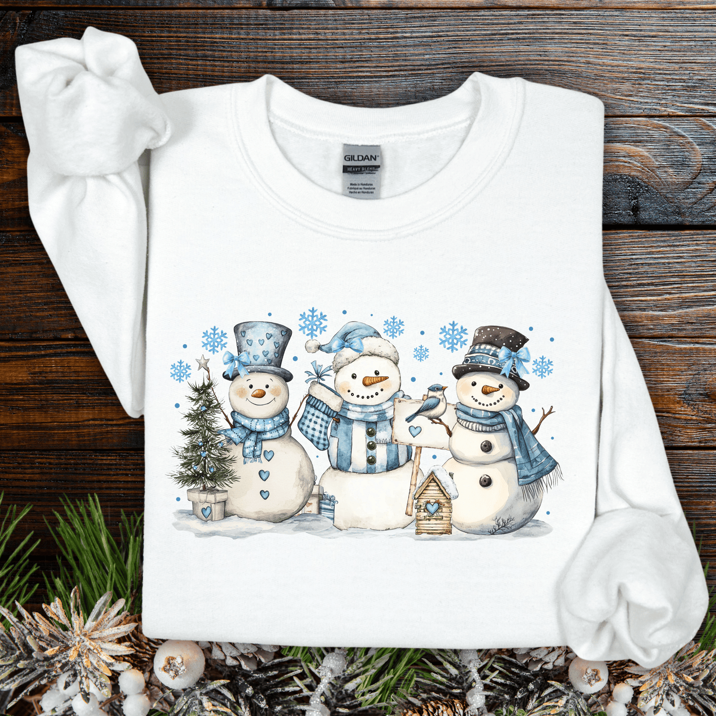 Woodland Snowmen and Birds Sweatshirt
