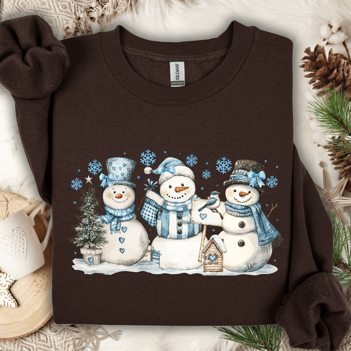 Woodland Snowmen and Birds Sweatshirt