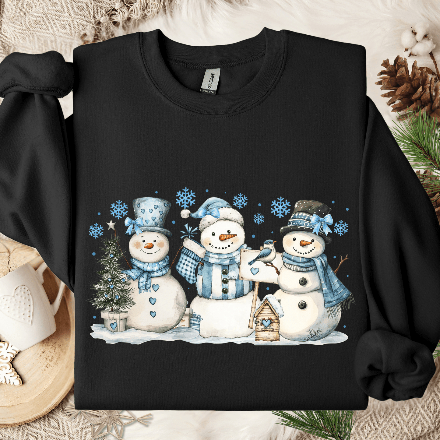 Woodland Snowmen and Birds Sweatshirt