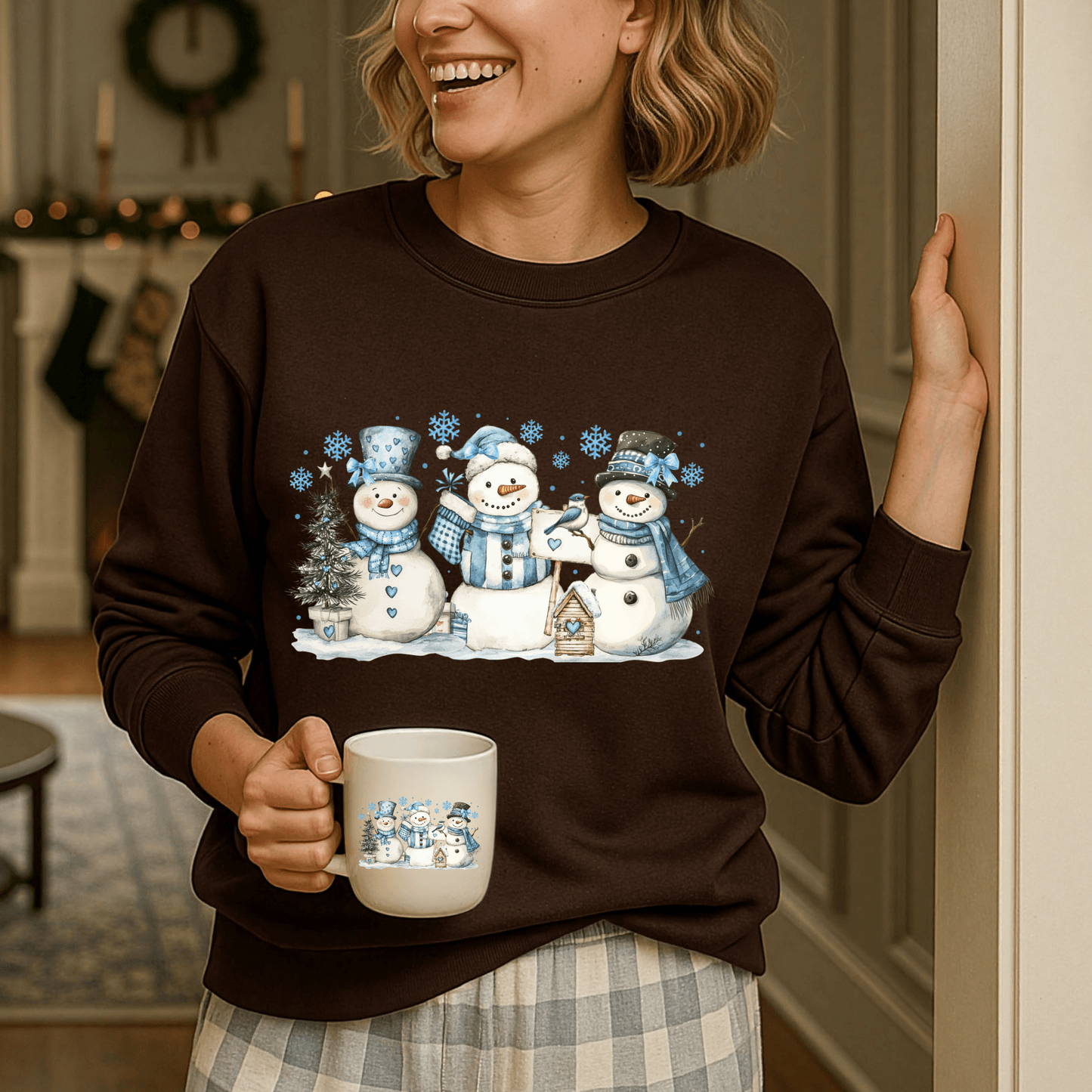 Woodland Snowmen and Birds Sweatshirt