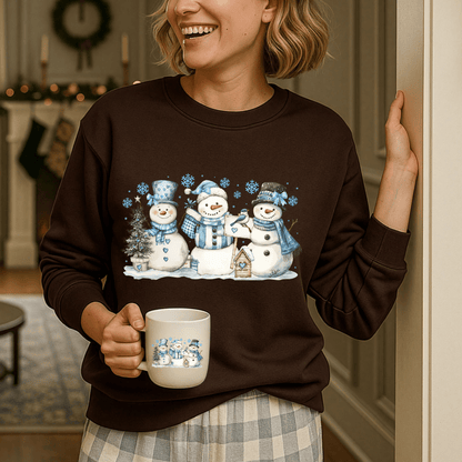 Woodland Snowmen and Birds Sweatshirt