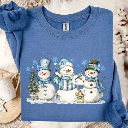 Woodland Snowmen and Birds Sweatshirt