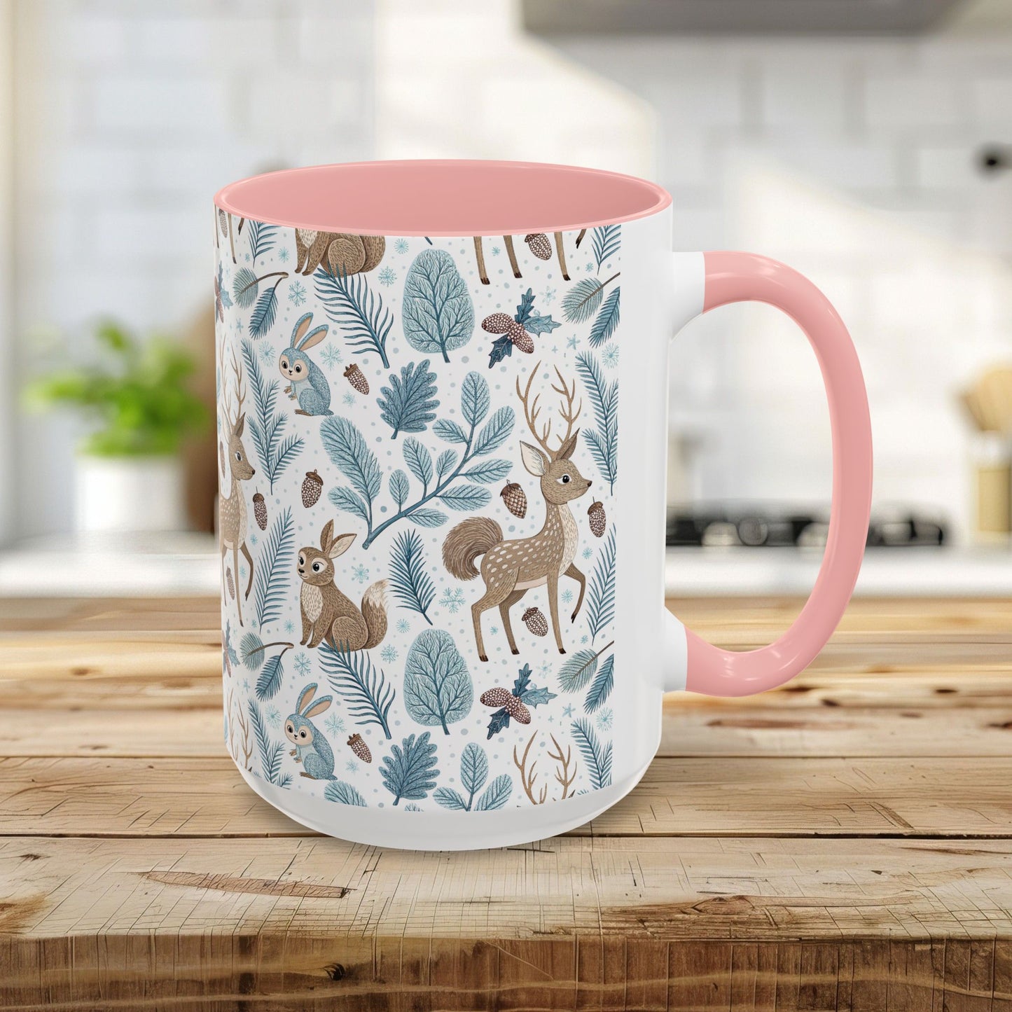 Woodland Winter Bunnies & Deer 11 & 15 oz. Mug