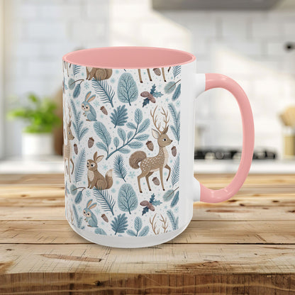 Woodland Winter Bunnies & Deer 11 & 15 oz. Mug