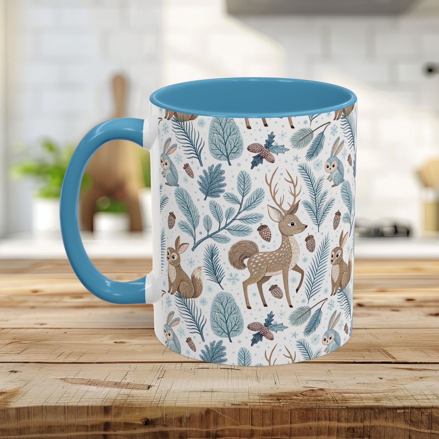 Woodland Winter Bunnies & Deer 11 & 15 oz. Mug
