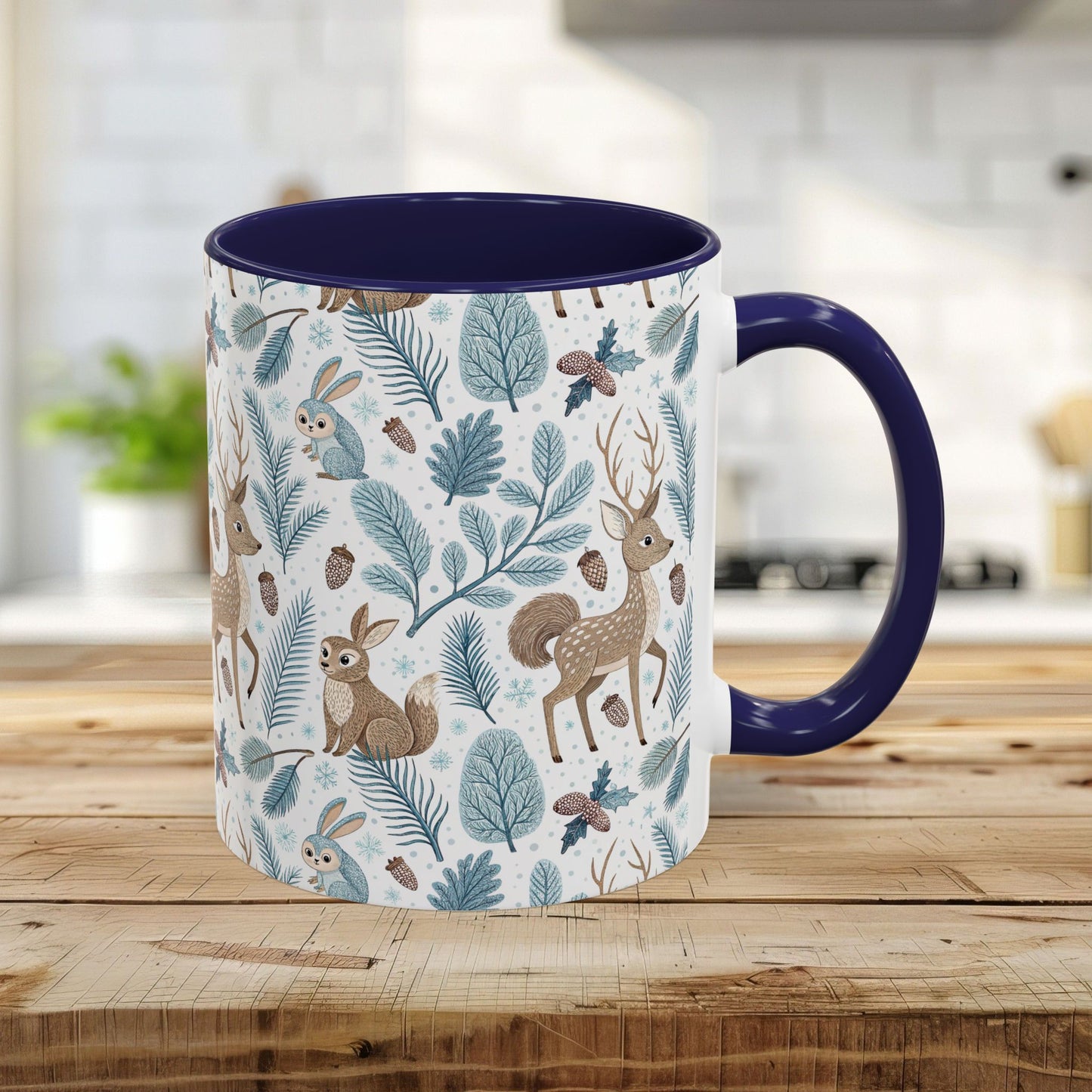 Woodland Winter Bunnies & Deer 11 & 15 oz. Mug