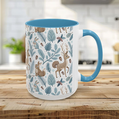 Woodland Winter Bunnies & Deer 11 & 15 oz. Mug