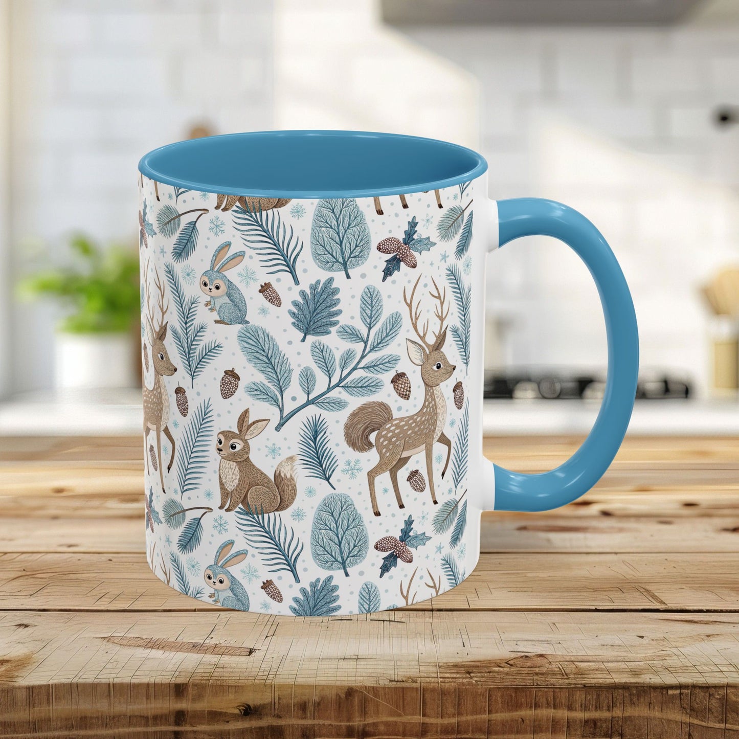 Woodland Winter Bunnies & Deer 11 & 15 oz. Mug