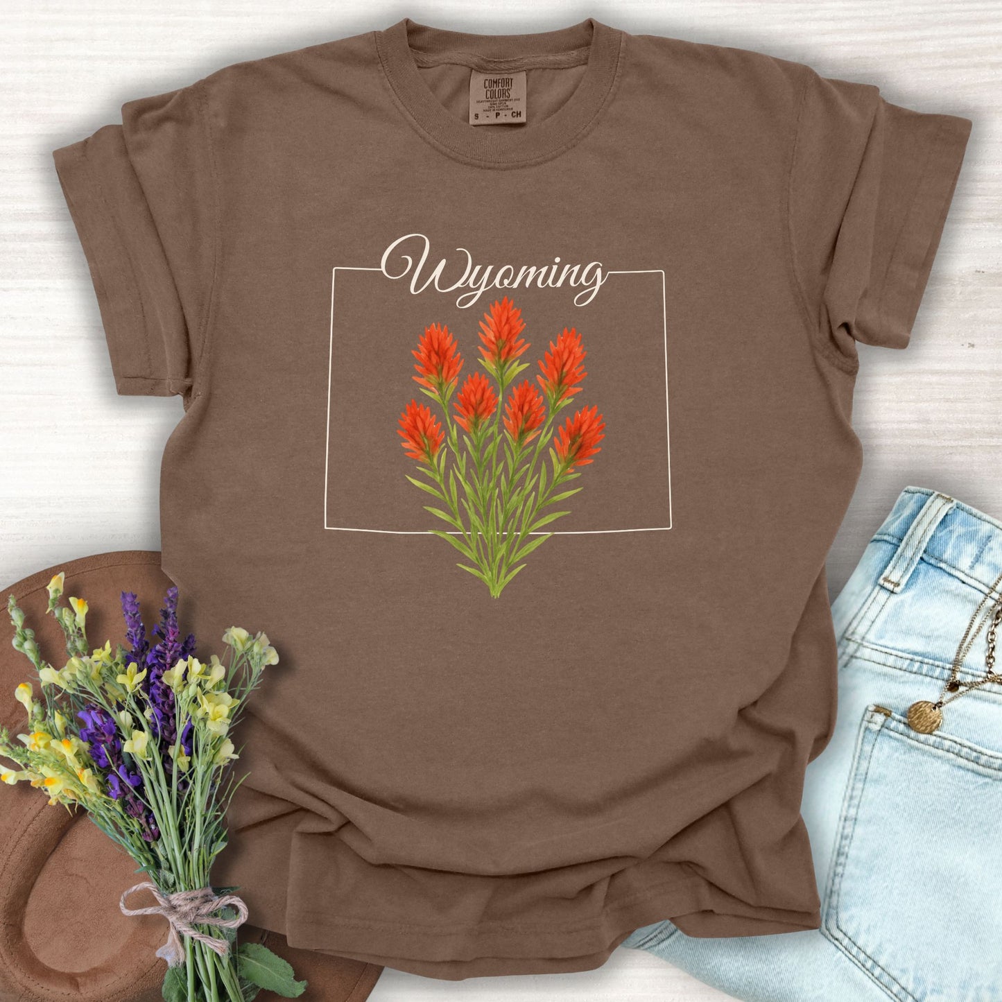 Wyoming State Flower T-Shirt — Indian Paintbrush