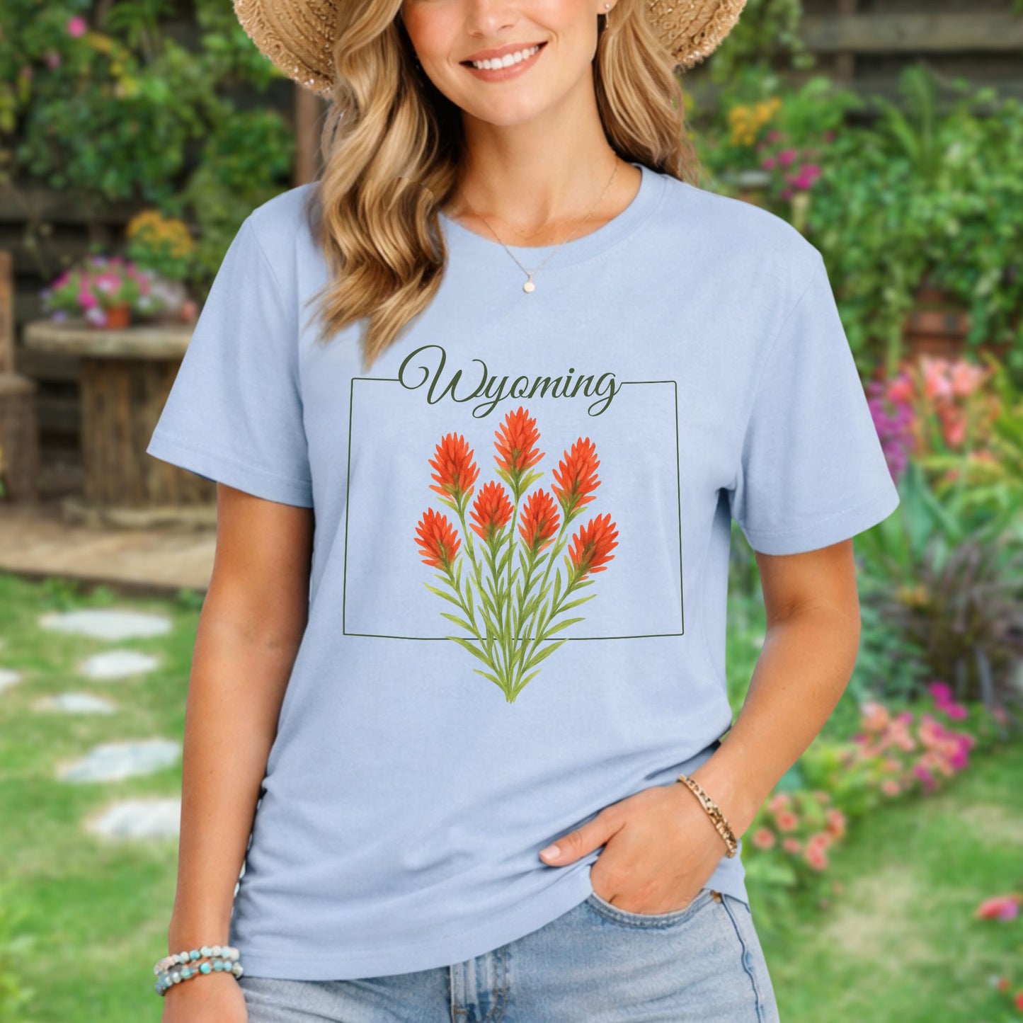 Wyoming State Flower T-Shirt — Indian Paintbrush