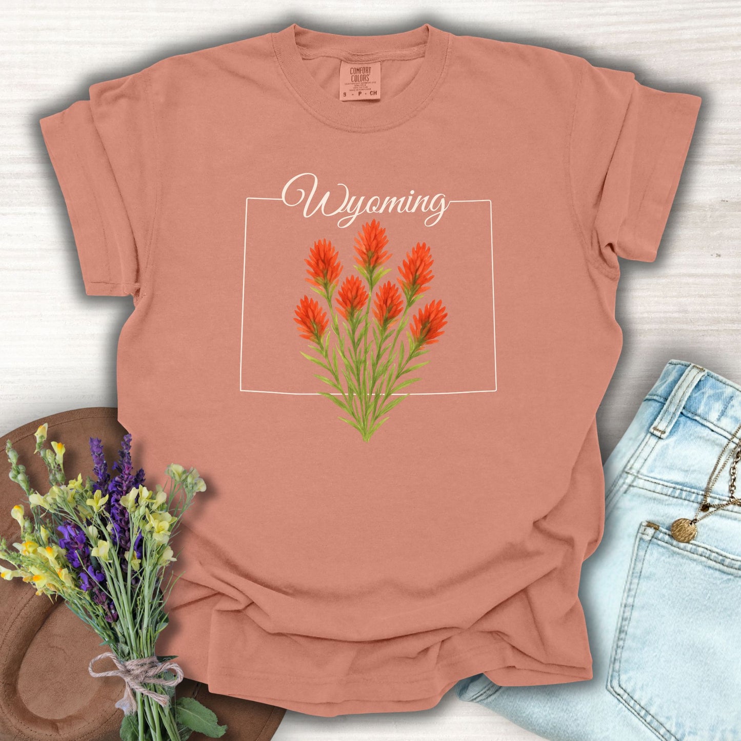 Wyoming State Flower T-Shirt — Indian Paintbrush
