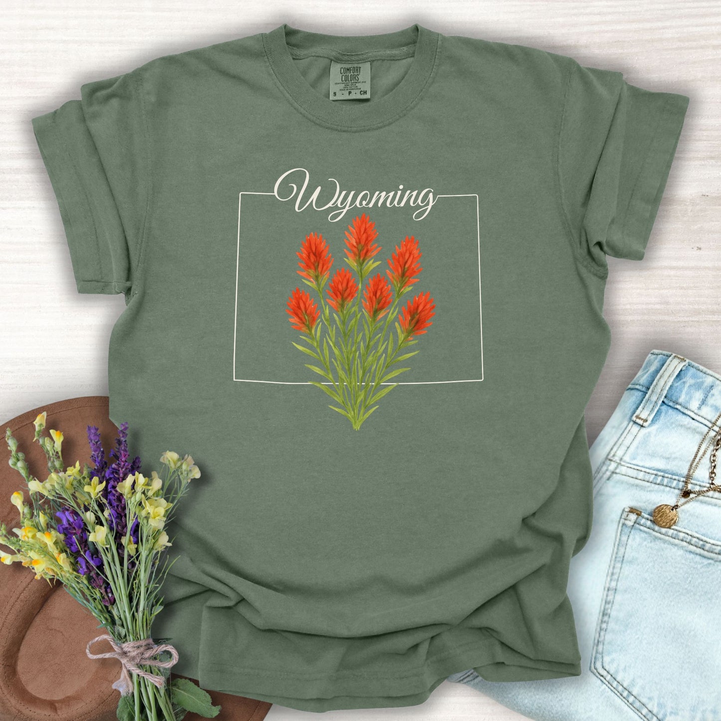 Wyoming State Flower T-Shirt — Indian Paintbrush