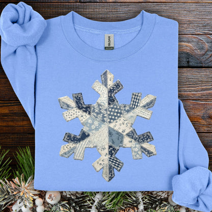 Faux Patchwork Country Snowflake Sweatshirt