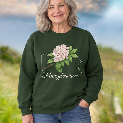 Pennsylvania State Flower Sweatshirt - Mountain Laurel