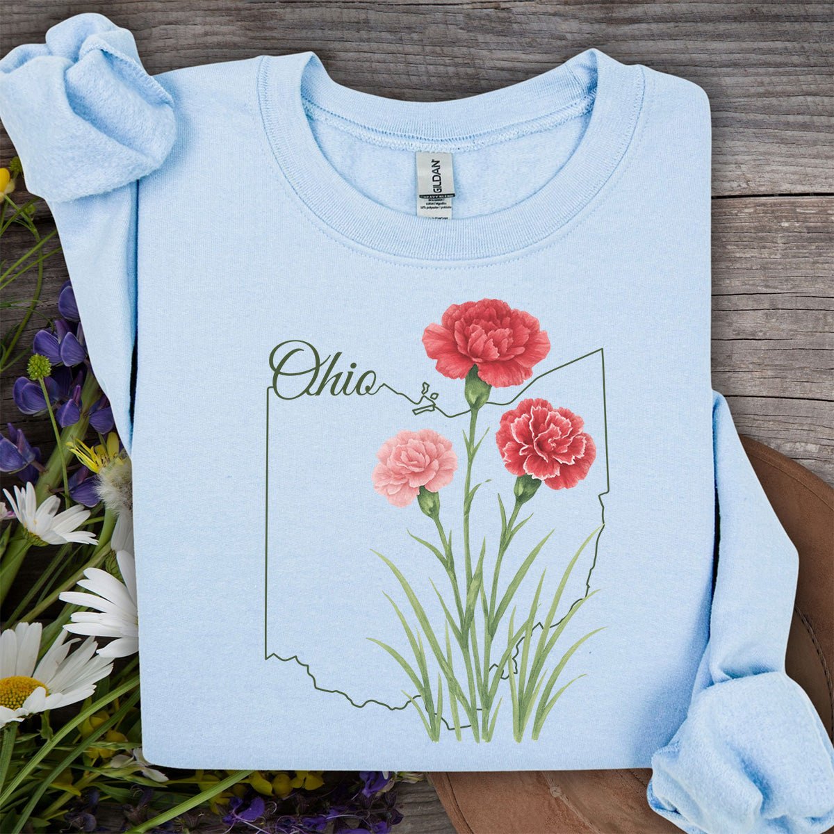 Ohio State Flower Sweatshirt - Scarlet Carnation