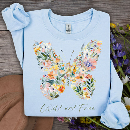 Wild and Free Wildflower Butterfly Sweatshirt
