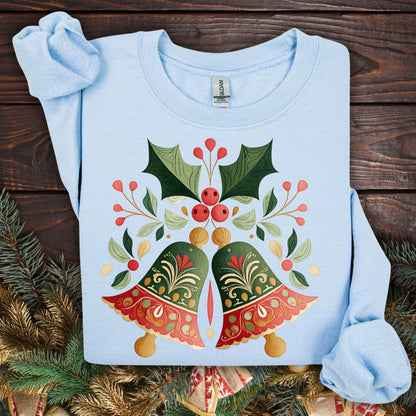 Folk Art Christmas Bells Sweatshirt
