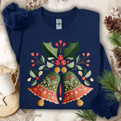 Folk Art Christmas Bells Sweatshirt