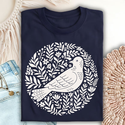 Scandinavian Bird Art T-Shirt