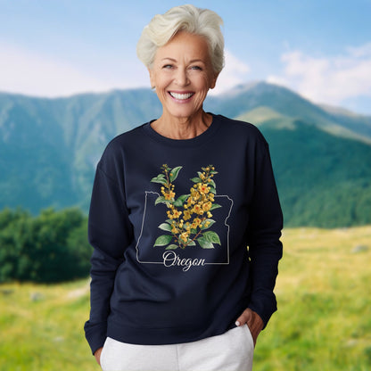 Oregon State Flower Sweatshirt - Orange Grape Blossom