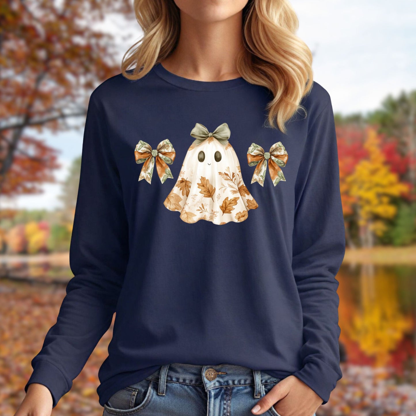 Friendly Boho Ghost Long Sleeve T-Shirt