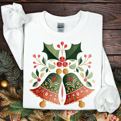 Folk Art Christmas Bells Sweatshirt