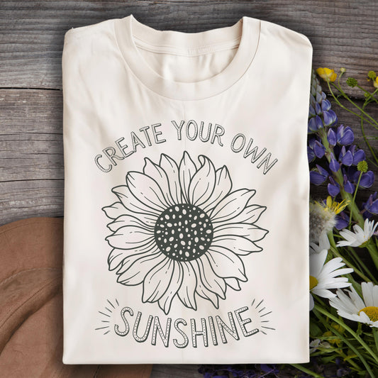 Wild Petal Threads T-Shirt Natural / S Create Your Own Sunshine Sunflower T-Shirt